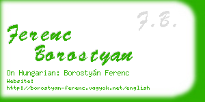 ferenc borostyan business card