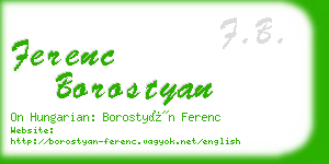 ferenc borostyan business card